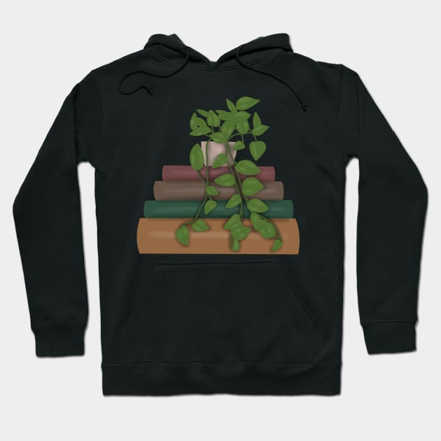 Plant on book stack Hoodie by Becky-Marie